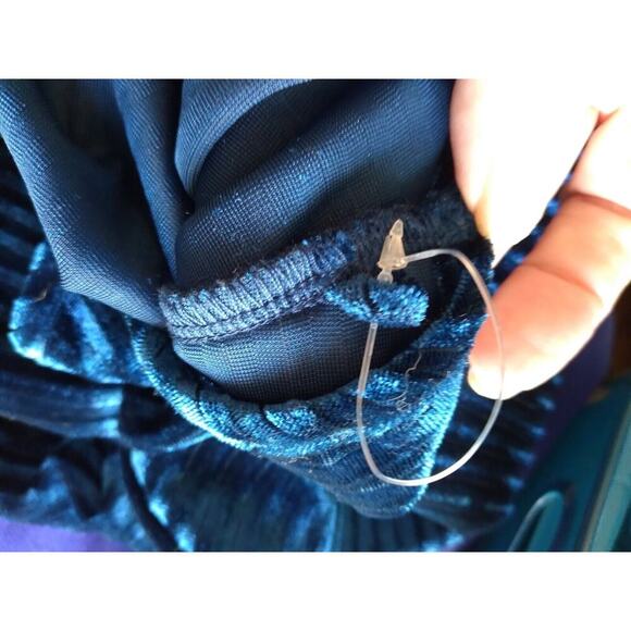 Tacera Dress Blue Velvet Ruffled Sleeves Sz 2X Fairy Witchy Festival - Picture 8 of 10